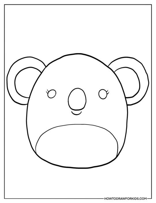 Squishmallow Koala Outline to Color