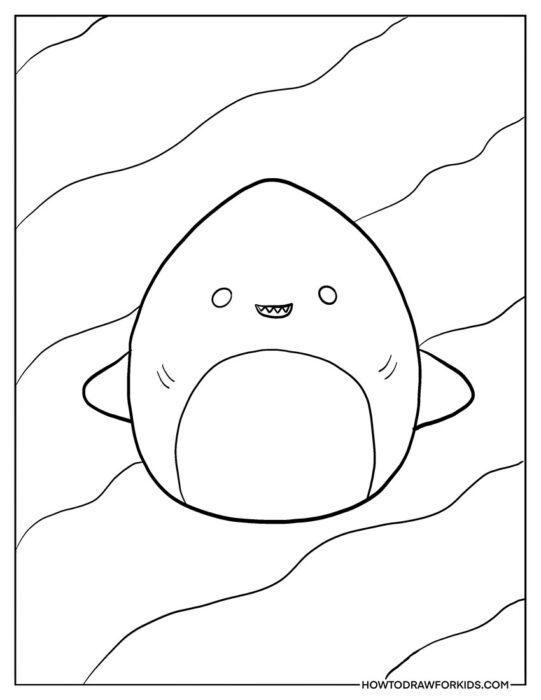 Squishmallow Shark Underwater to Color