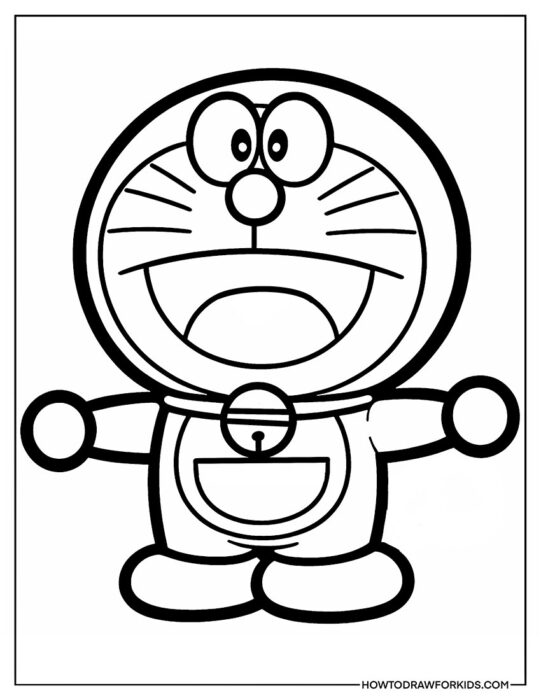 Standing Doraemon to Color