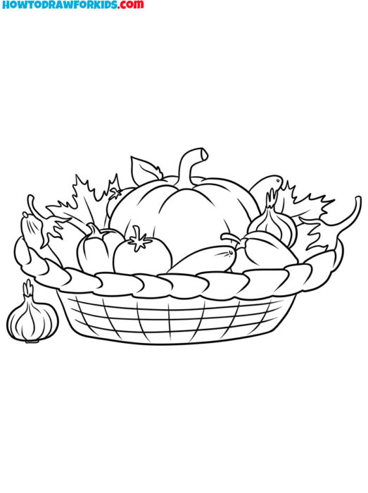 Thanksgiving Basket Coloring Page