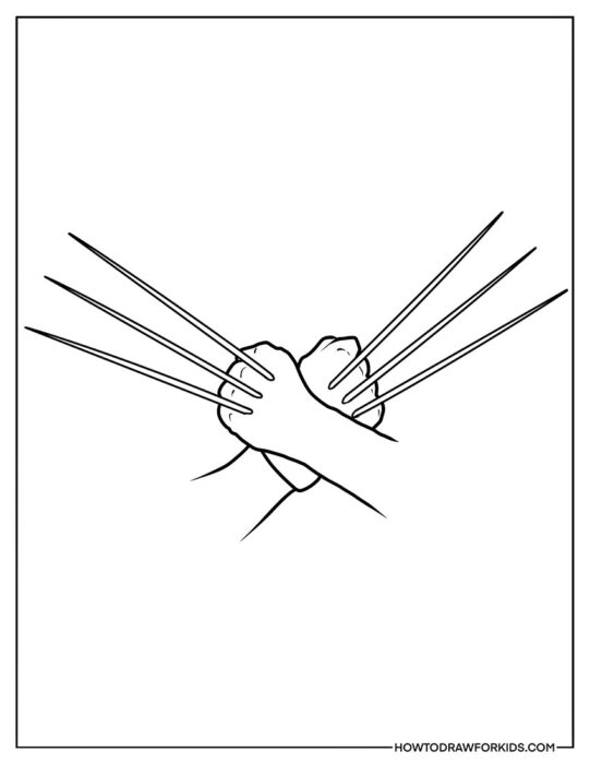 Wolverine Claws Coloring Sheet