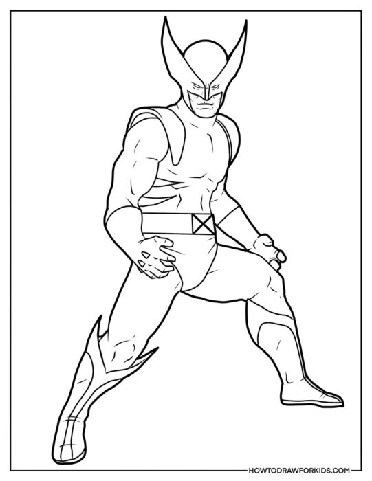 Wolverine in Classic Costume Coloring Page