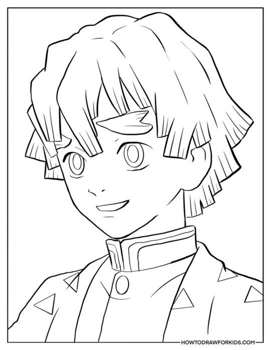 Zenitsu Face Coloring Page