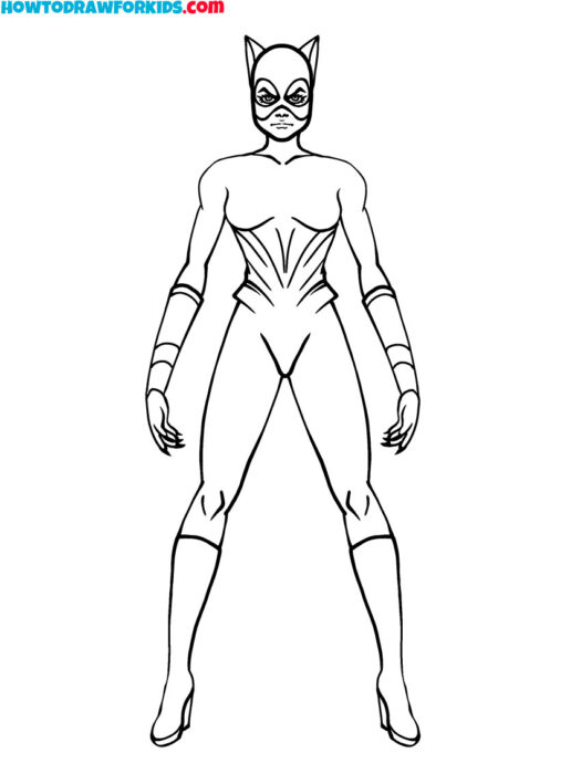 Catwoman Outline for Coloring