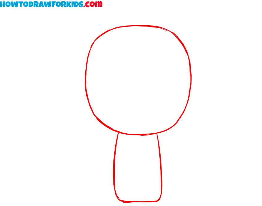 Draw the basic head and body shapes