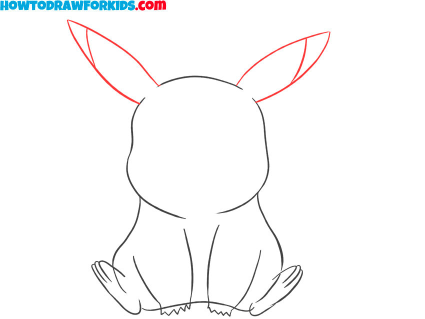 Draw the ears of Pikachu