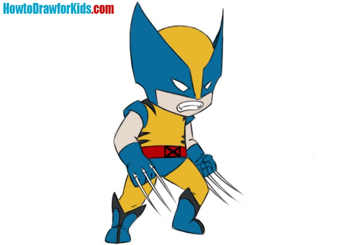 Add colors to your Wolverine drawing