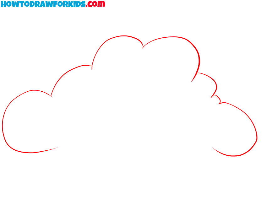 Draw the top edge of the cloud