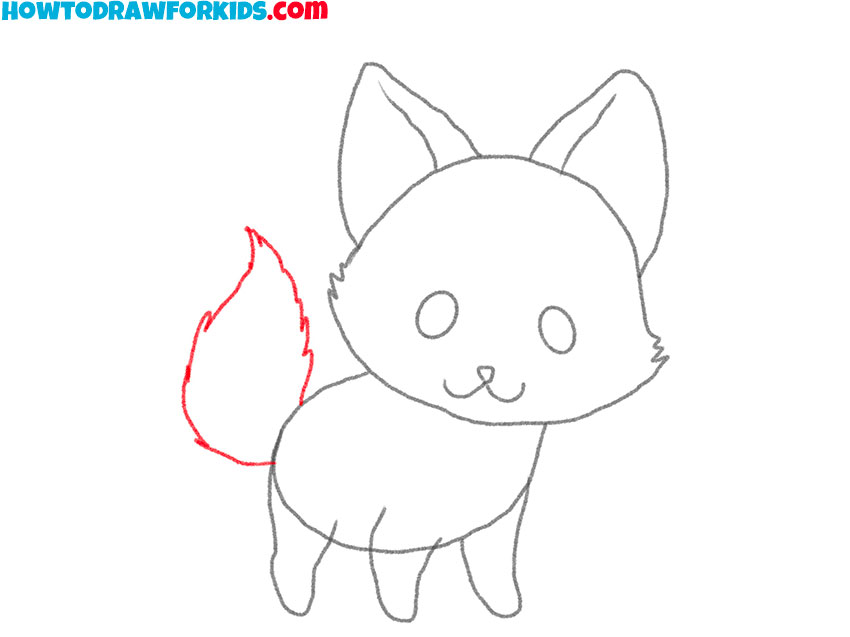 Draw the tail of the fox