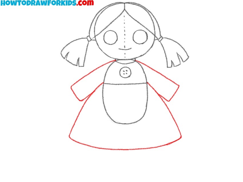 Draw the dress of the doll