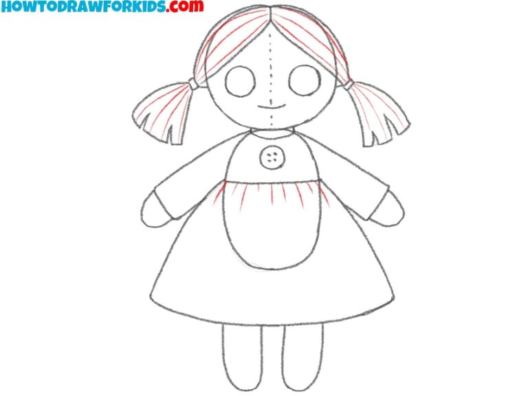 How to Draw a Doll - Easy Drawing Tutorial For Kids