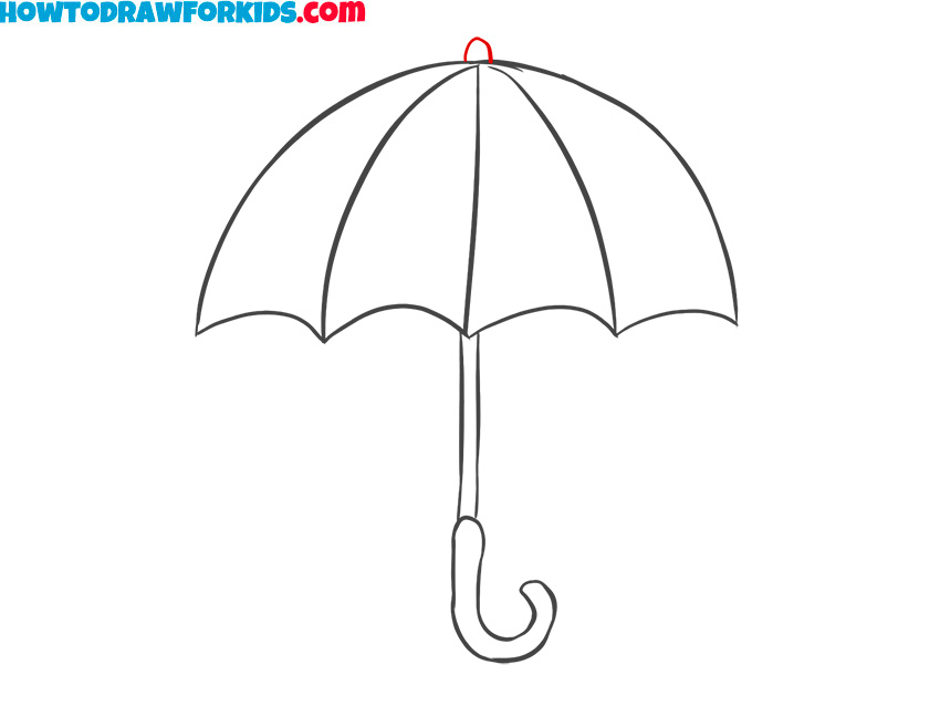 Draw the umbrella tip