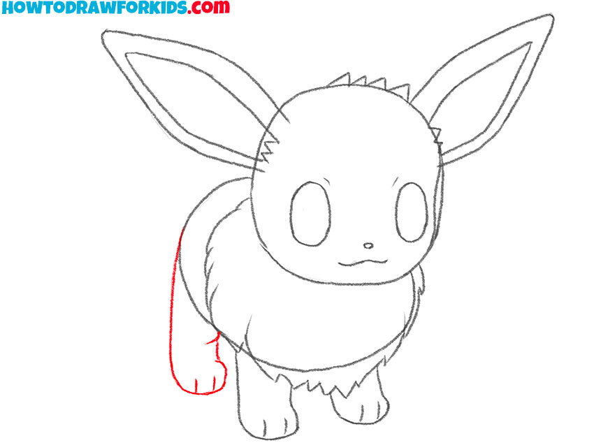 Add the hind leg of Eevee