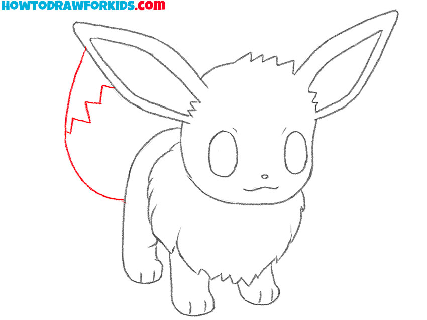 Sketch the tail of the Pokémon