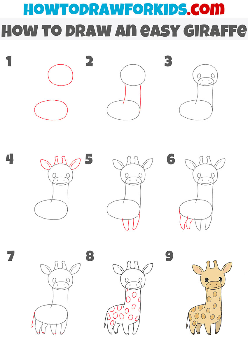 Easy Giraffe Drawing Tutorial