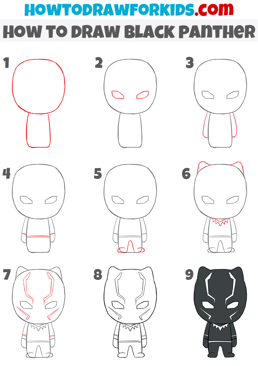 How to Draw Black Panther Step by Step