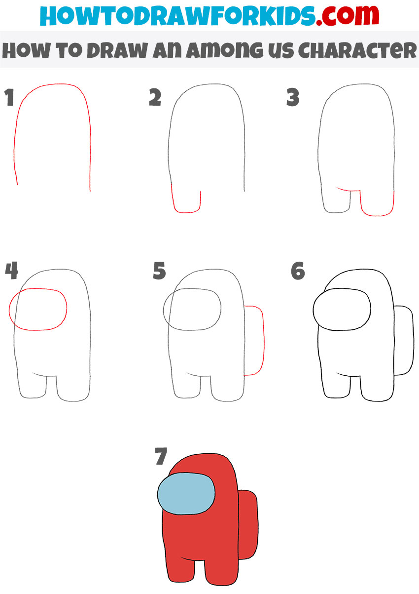 How to draw an among us character step by step