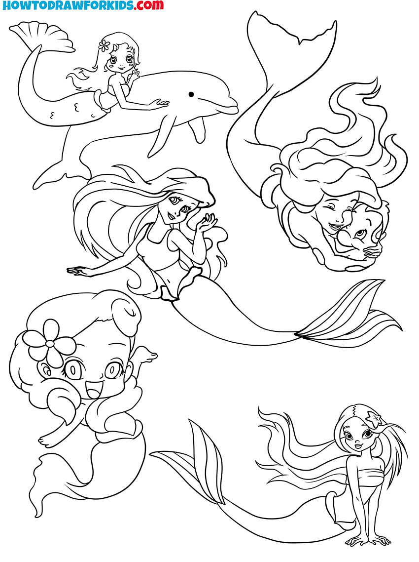 Mermaid Coloring Pages Featured Image