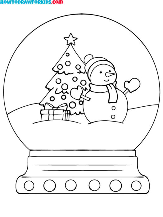 Winter Snow Globe Coloring Page