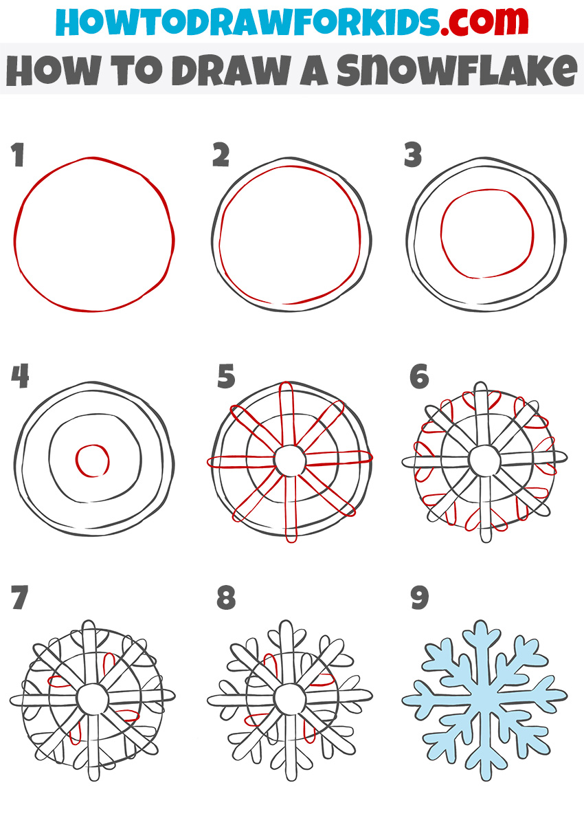 Alternative snowflake drawing tutorial