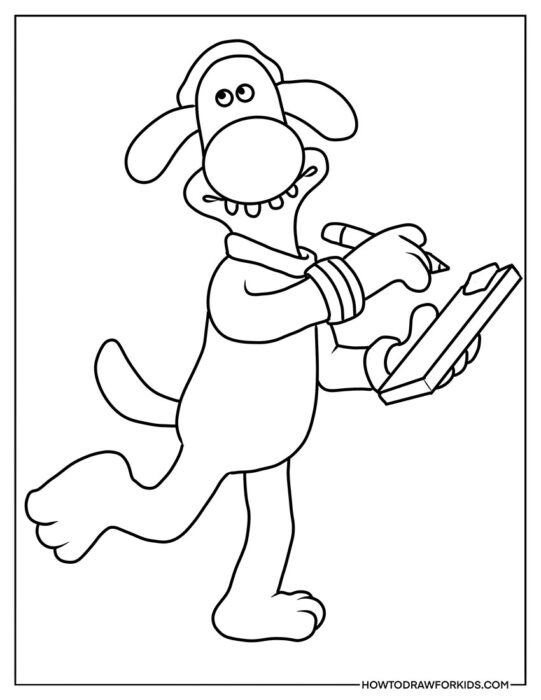 Bitzer from Shaun the Sheep Coloring Page