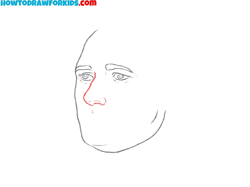 Draw the nose of Alexander Hamilton