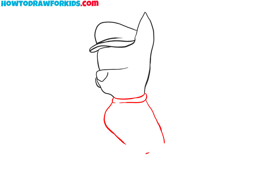 Outline the collar and torso