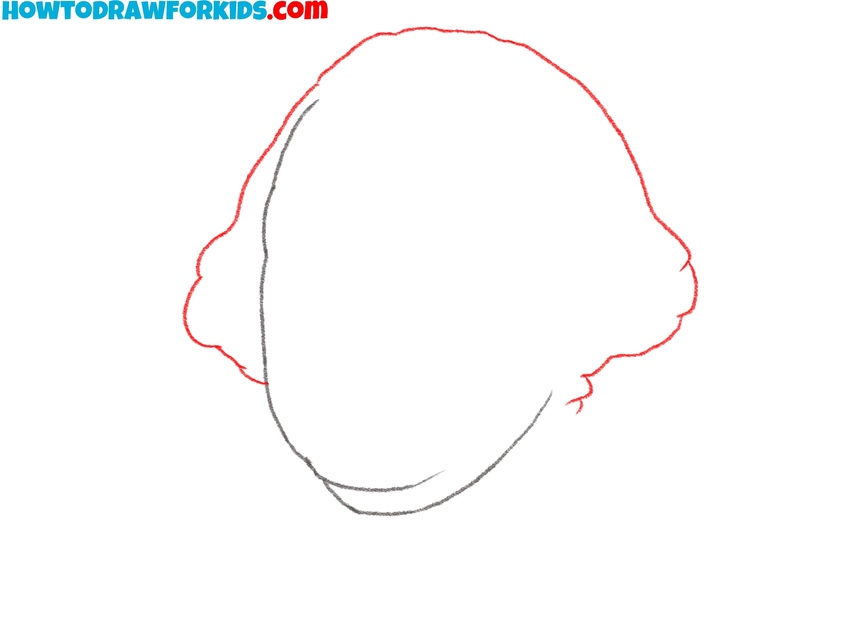 Start drawing George Washington’s hair