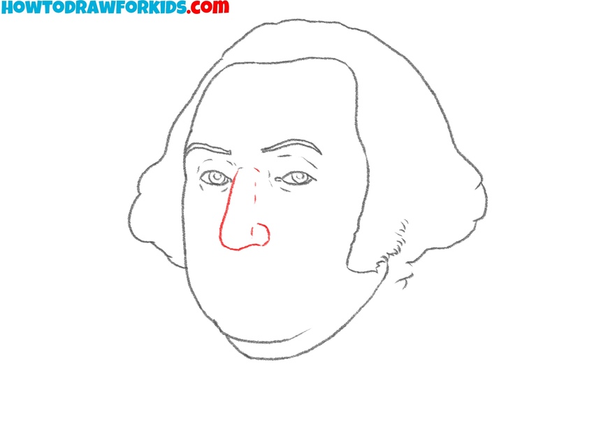 Sketch the nose of the president