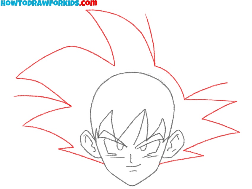 Finish drawing Goku hairstyle