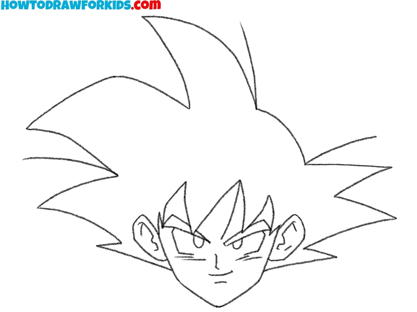 Finalize the Goku face drawing