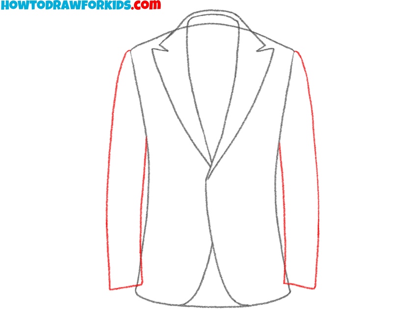 Draw the sleeves of the blazer