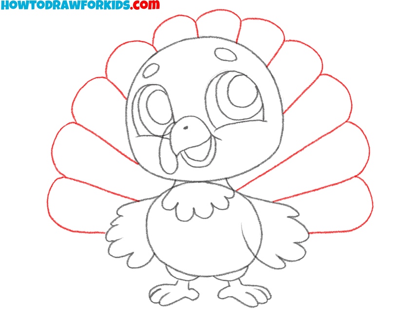 How to Draw a Cartoon Turkey - Easy Drawing Tutorial For Kids