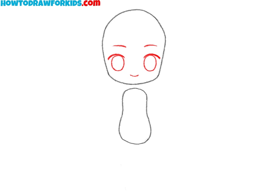 Add the chibi girl’s facial features