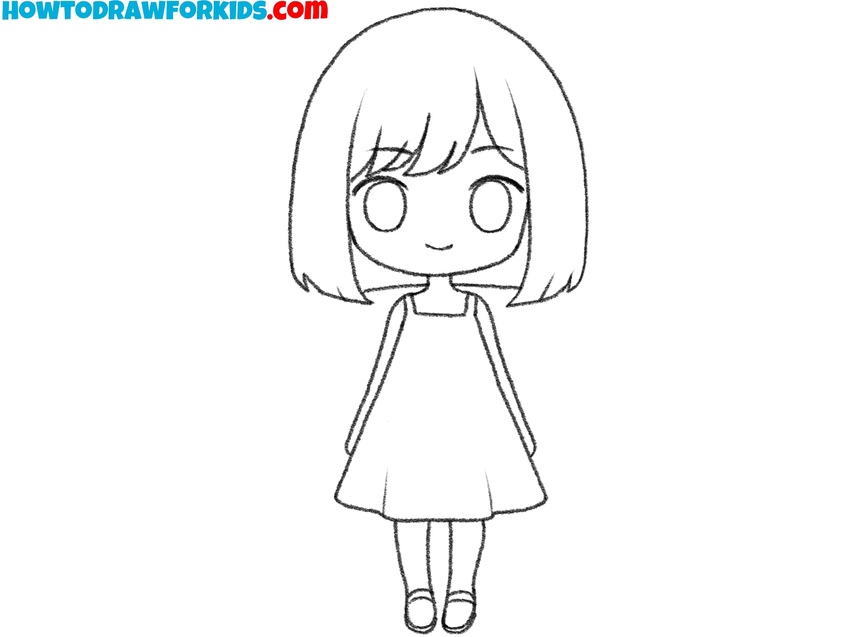 Finalize the chibi girl sketch