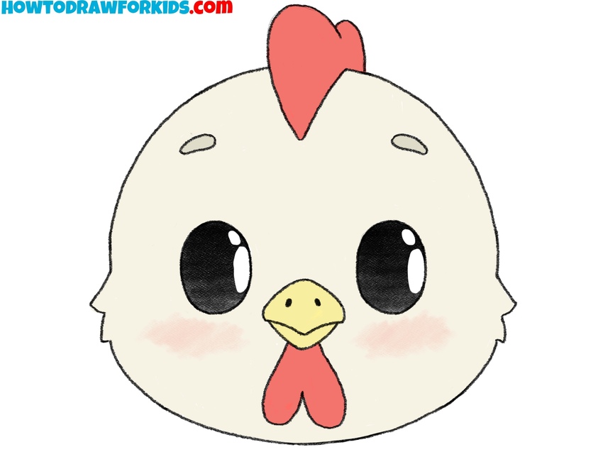 Add colors to the chicken face