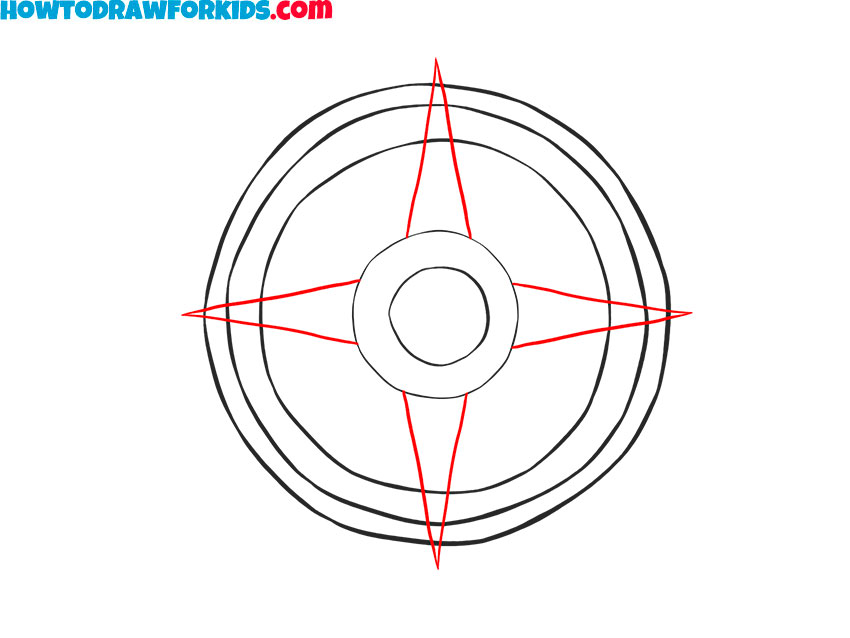 Draw the four cardinal directions