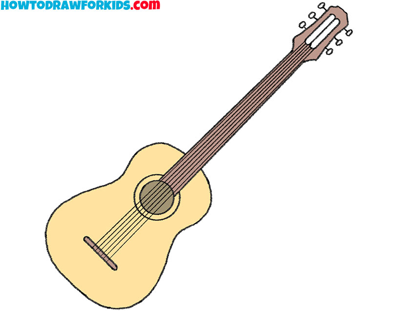 Color the guitar drawing