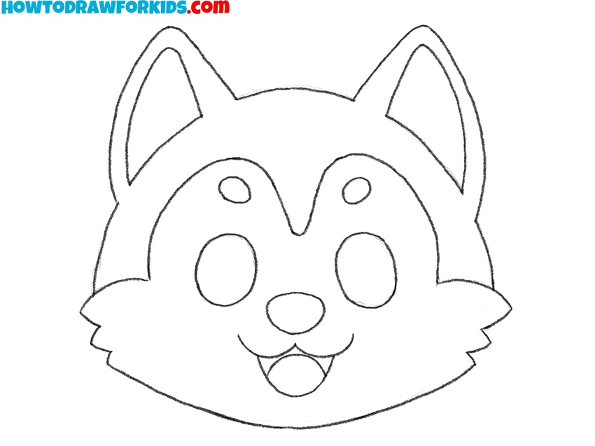 Finalize the sketch of the dog head