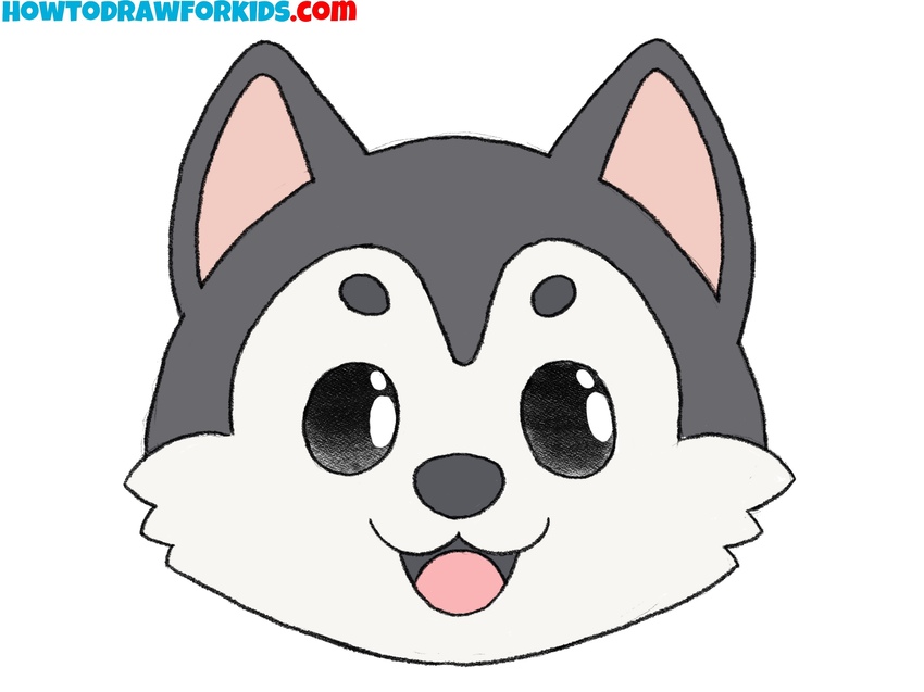 Color the husky face