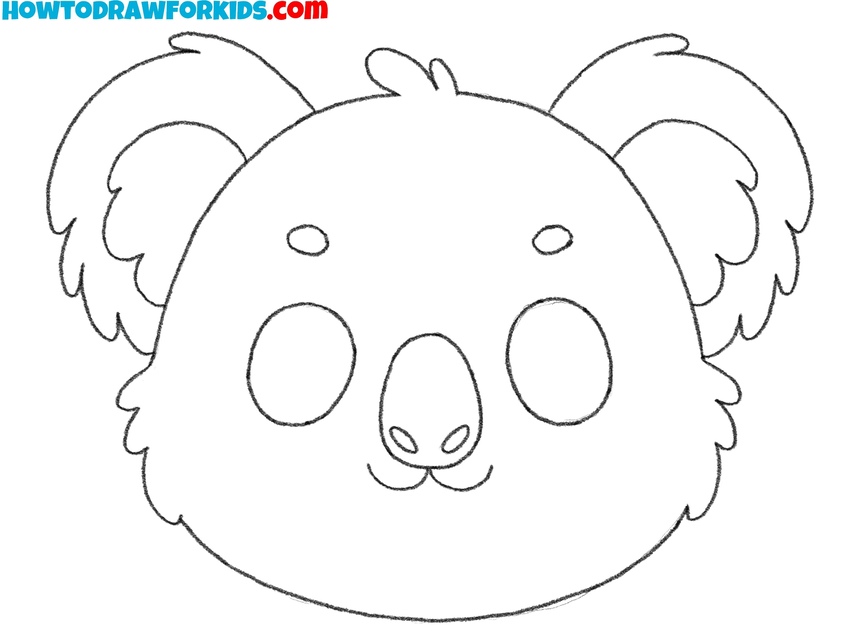 Gove the koala face sketch a finished look