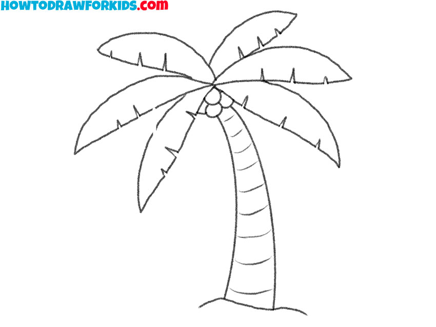 Refine the sketch of the palm tree