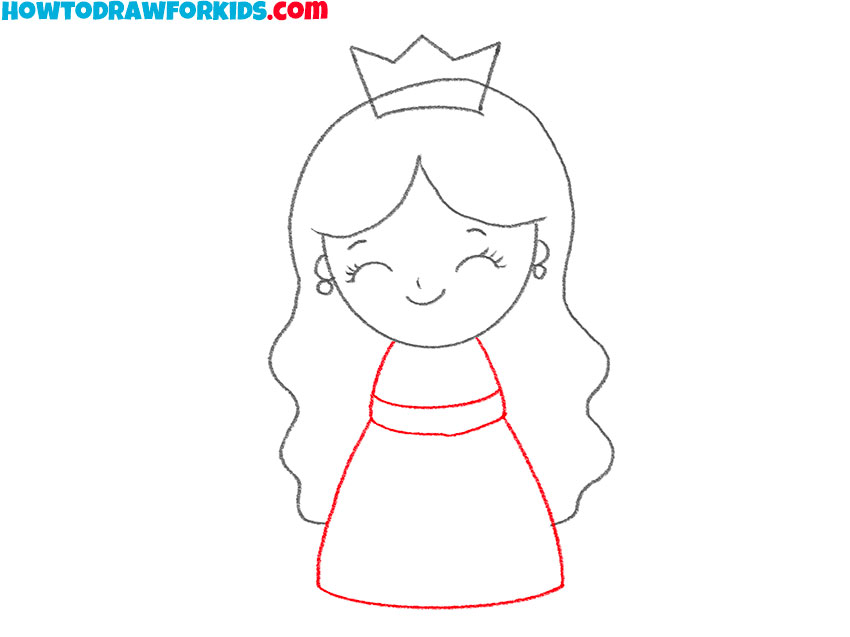 Draw the dress of the princess