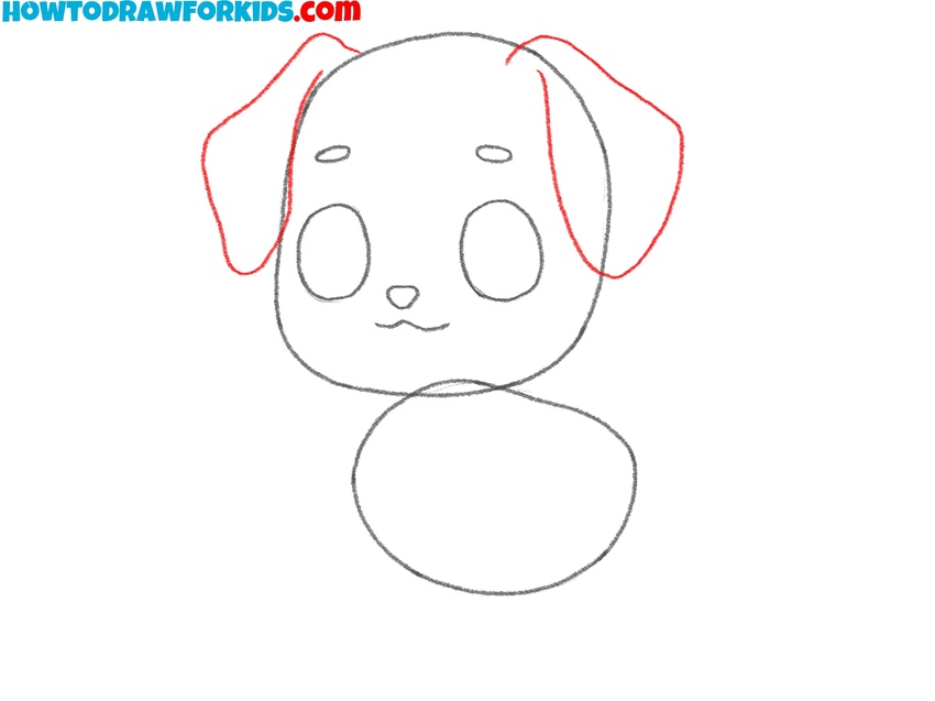 Outline the ears of the animal