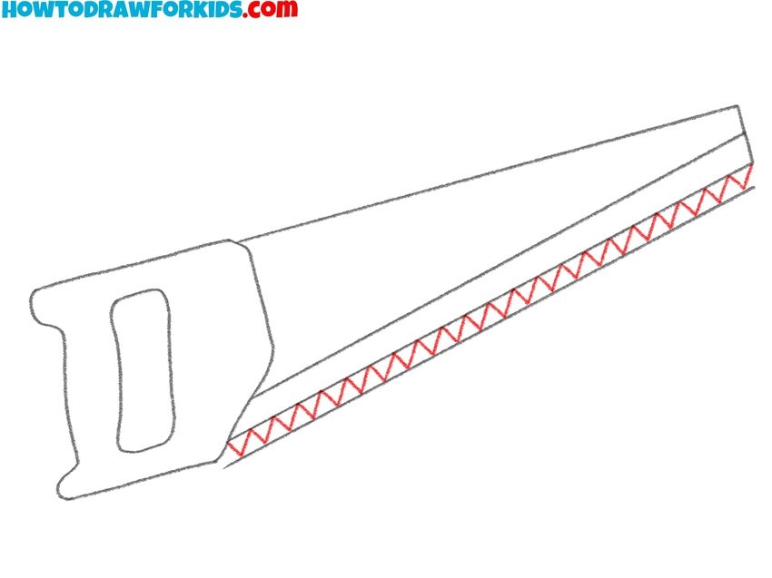 Sketch the saw teeth