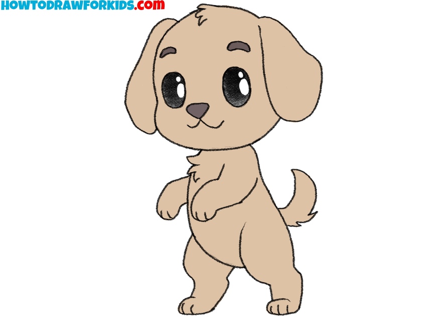 Color the standing dog drawing