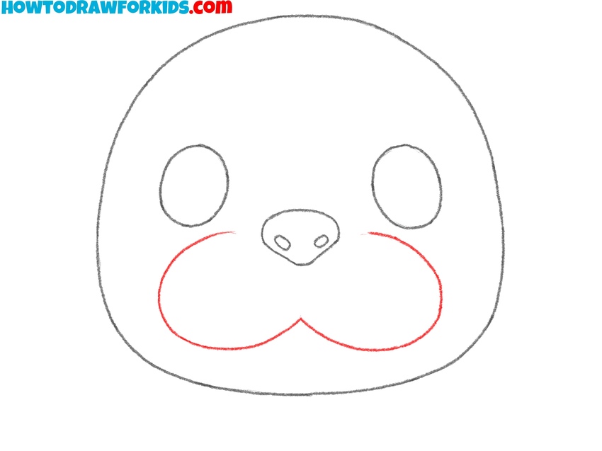 Draw the snout of the walrus