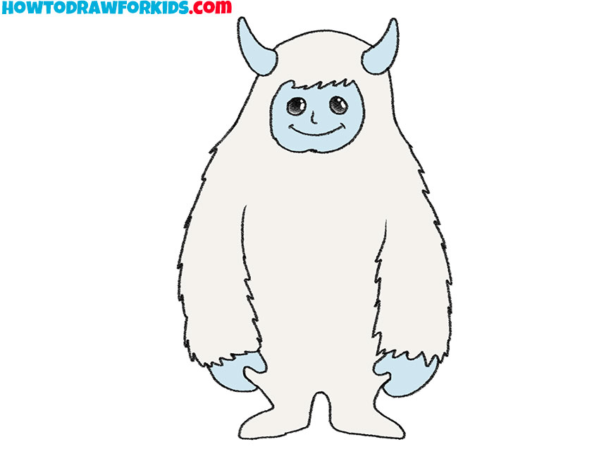 Color the drawing of the Yeti