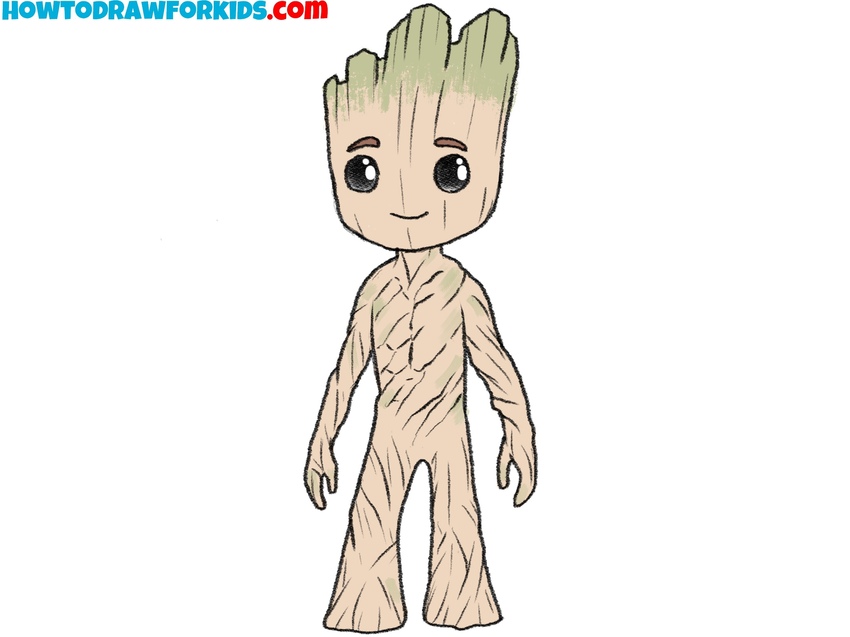 Color the drawing of Groot