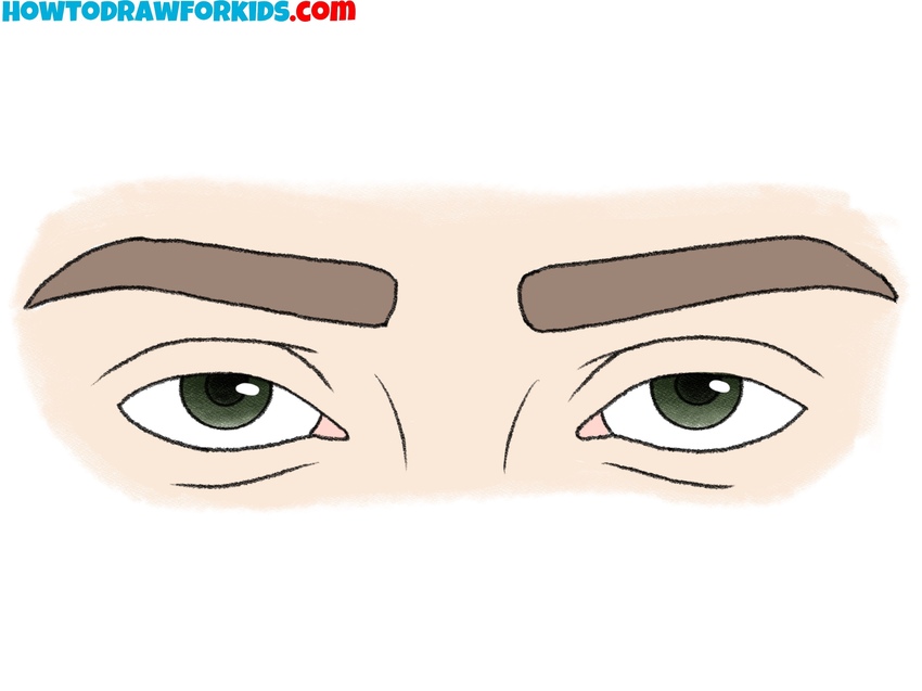 Color the drawing of male eyes